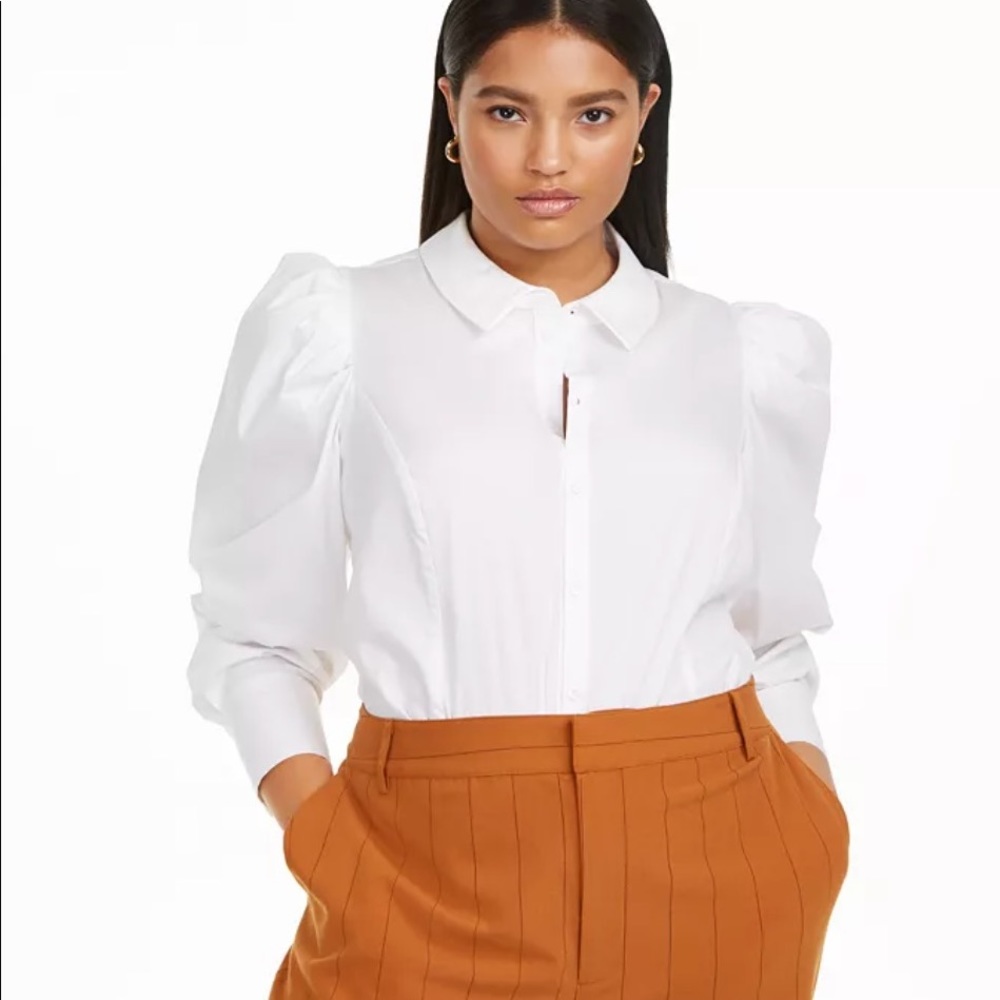 Danielle Bernstein Puff Sleeve Bodysuit, Plus Size